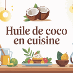 illustration huile de coco cuisine moderne