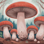 oreille de cochon champignon illustration forestière sous-bois
