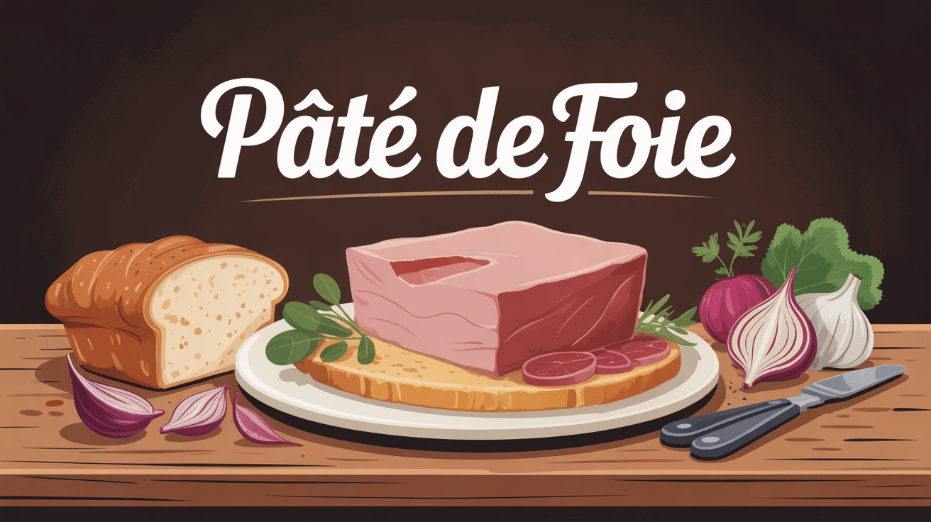 illustration paté de foie sur pain, ambiance conviviale