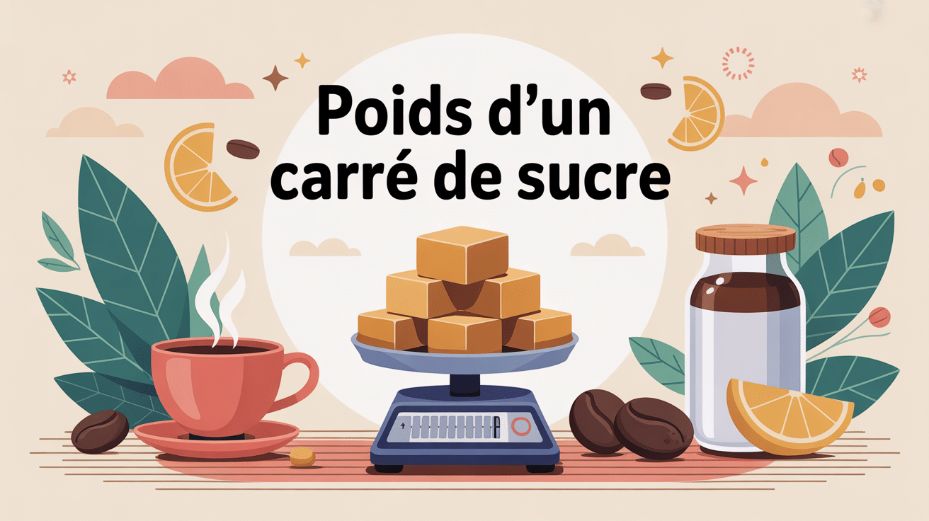 poid carre sucre plusieurs morceaux sur balance avec café
