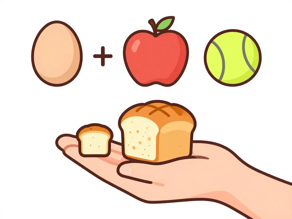 Poids d un petit pain comparaison objets quotidiens main