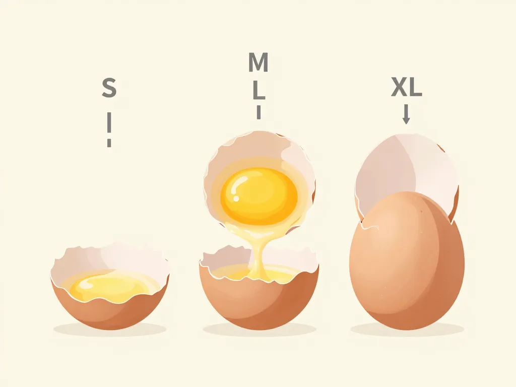 différents calibres poids un blanc d oeuf visuel
