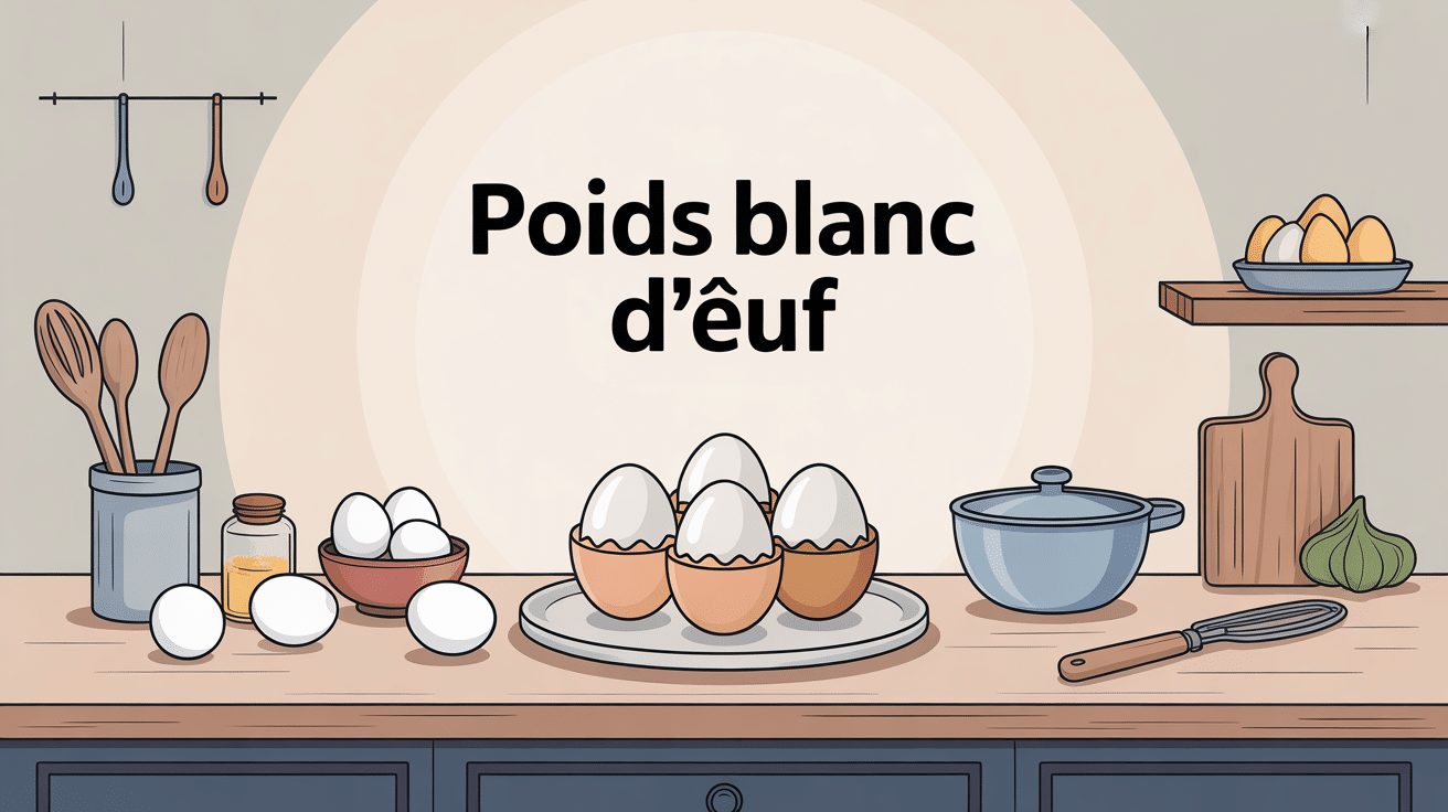 poids un blanc d oeuf sur balance et ustensiles
