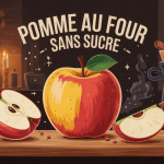 pomme au four sans sucre calorie entourée d'épices image SEO