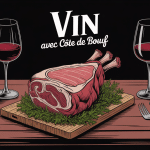 illustration côte de bœuf et verres de vin rouge pour quel vin avec côte de bœuf