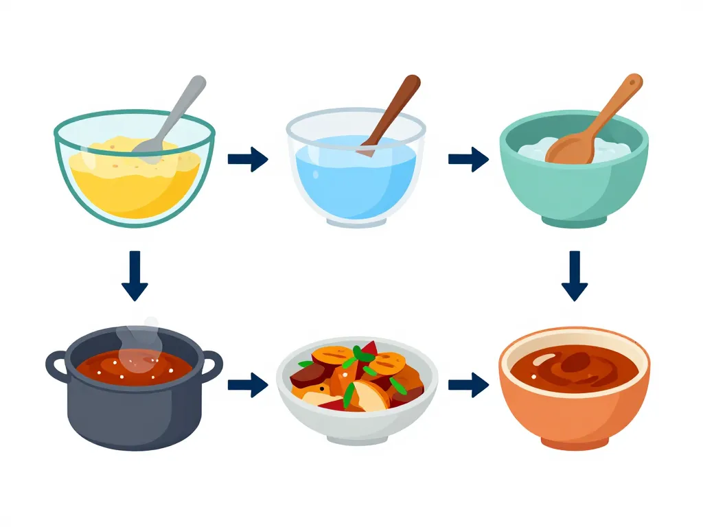 Étapes sauce graine recette du mélange à la cuisson