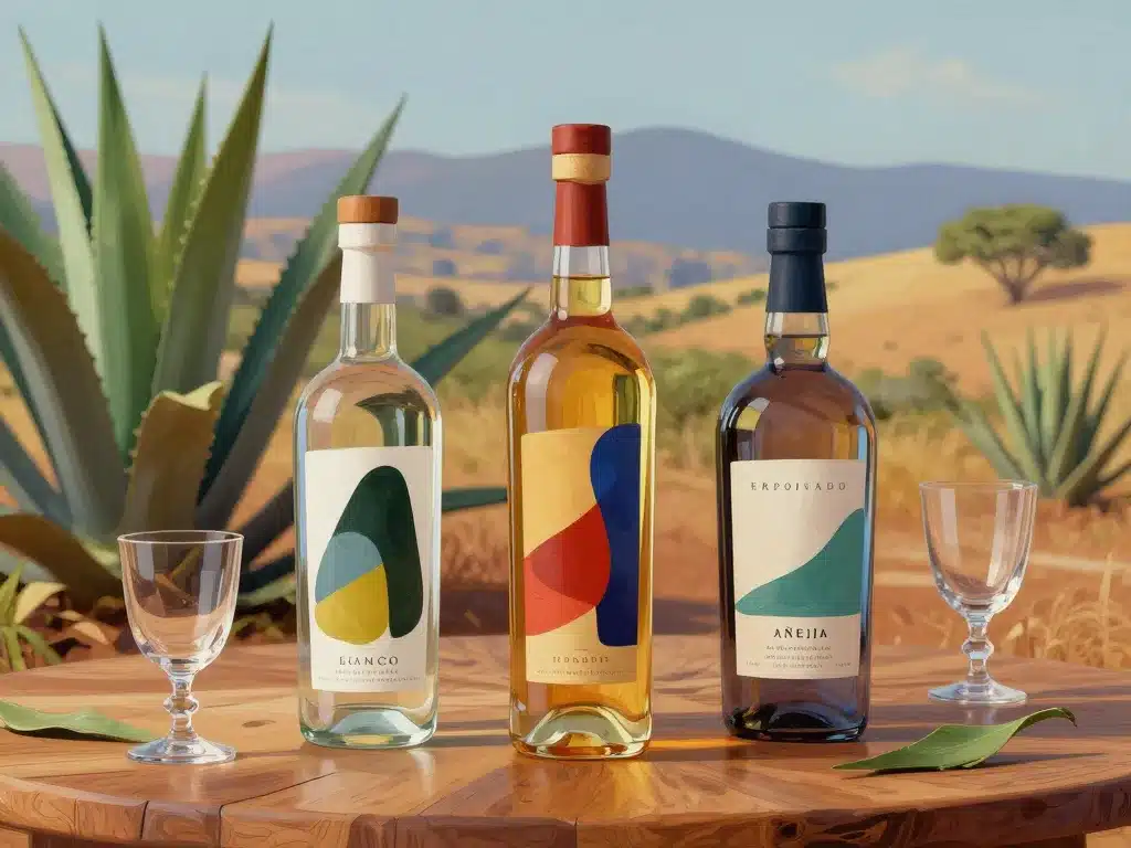 Bouteilles shot tequila blanco reposado agave