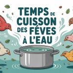 Illustration vectorielle temps de cuisson des feves à l'eau