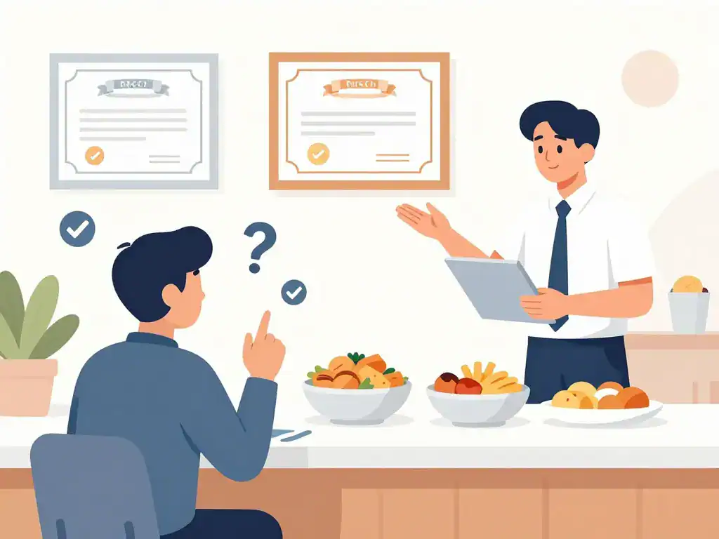 Vérification options halal flunch certificat