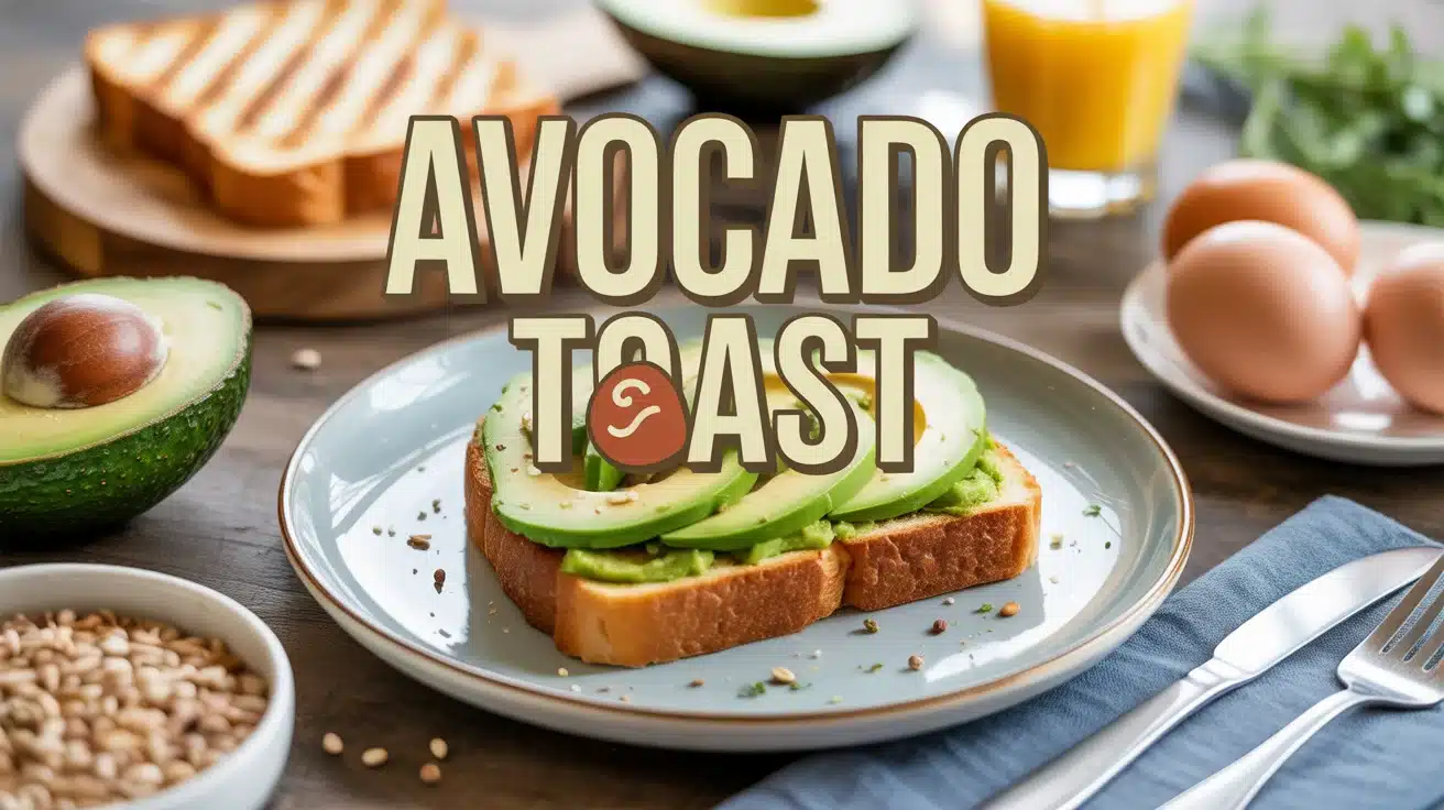Avocado toast avec œufs pochés et ingrédients frais sur assiette