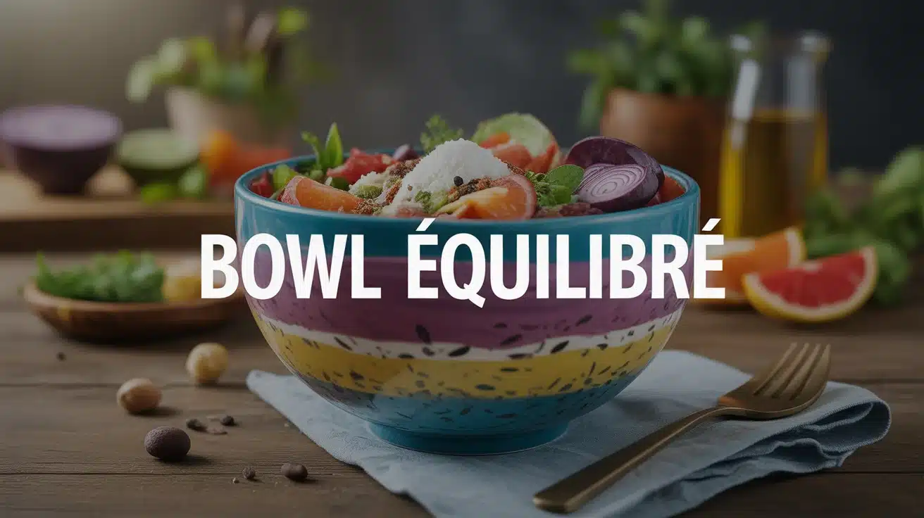 Bowl équilibré coloré en couches illustration numérique