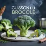 Illustration colorée de brocoli et fleurettes sur planche à découper