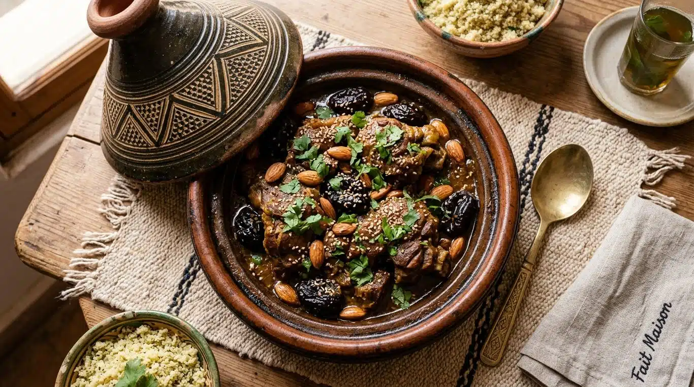 Tajine d'agneau aux pruneaux et amandes