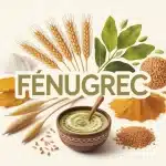 illustration fenugrec graines poudre feuilles et sauce hilba