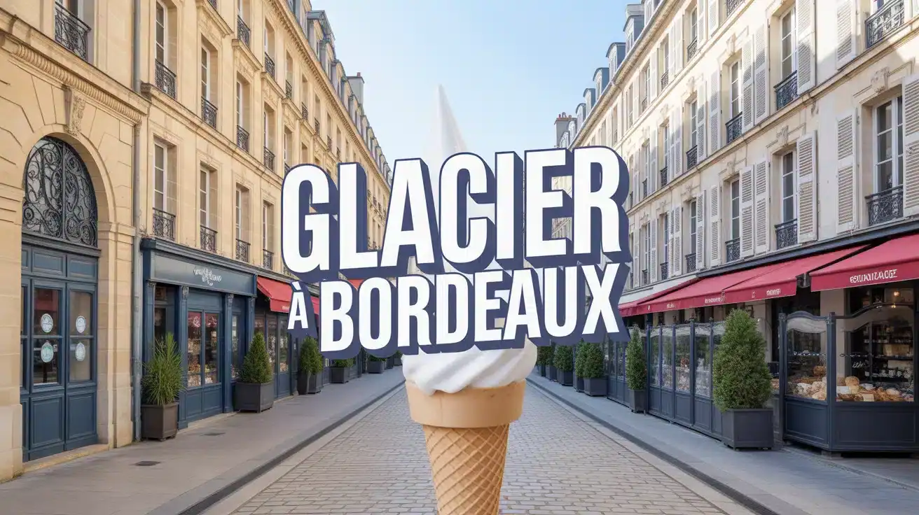 Illustration glacier à Bordeaux cornet glace artisanale été