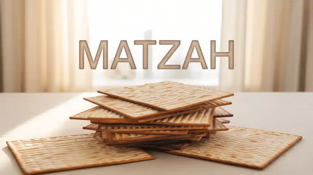 galettes de matzah empilées sur fond clair