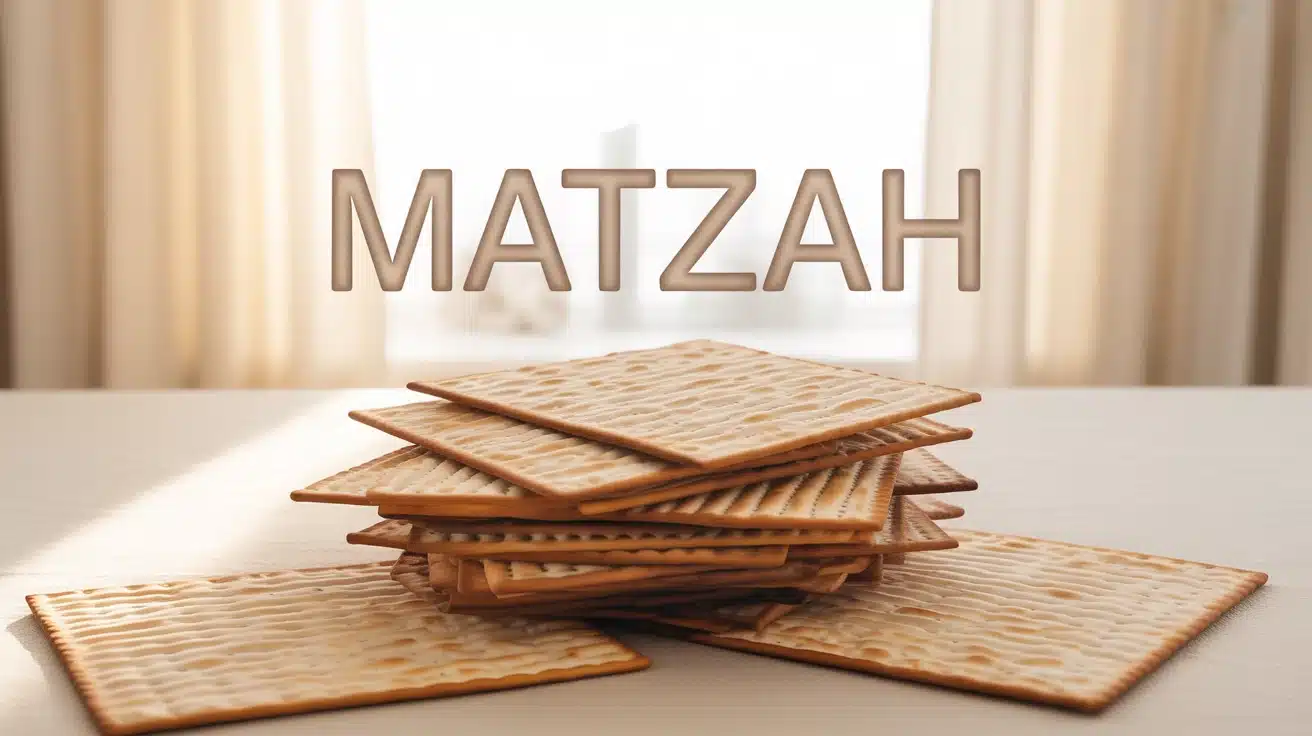 galettes de matzah empilées sur fond clair