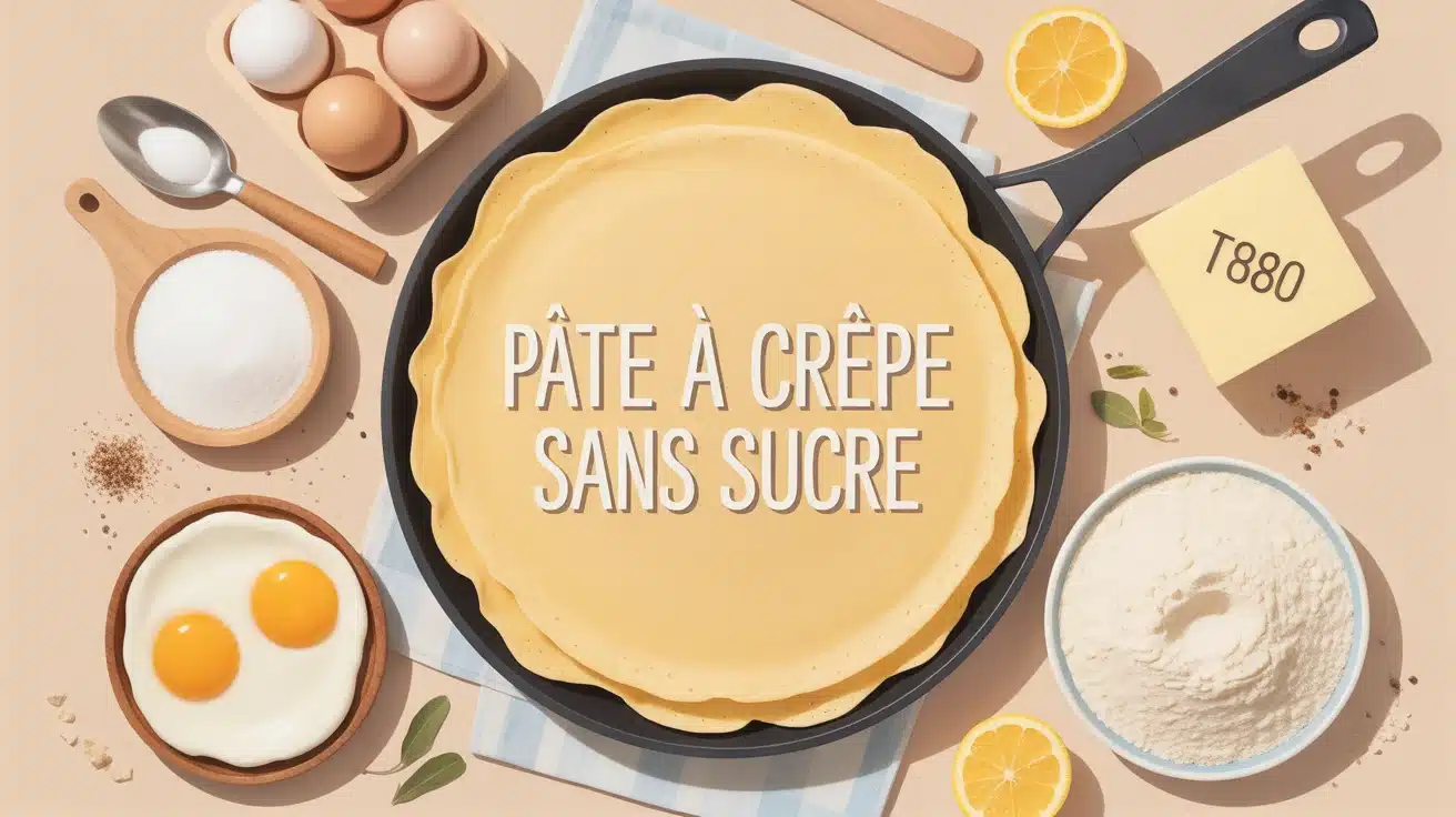 illustration pâte à crêpe sans sucre avec ingrédients naturels