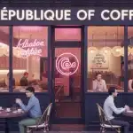 Illustration République of Coffee coffee shop californien moderne à Paris