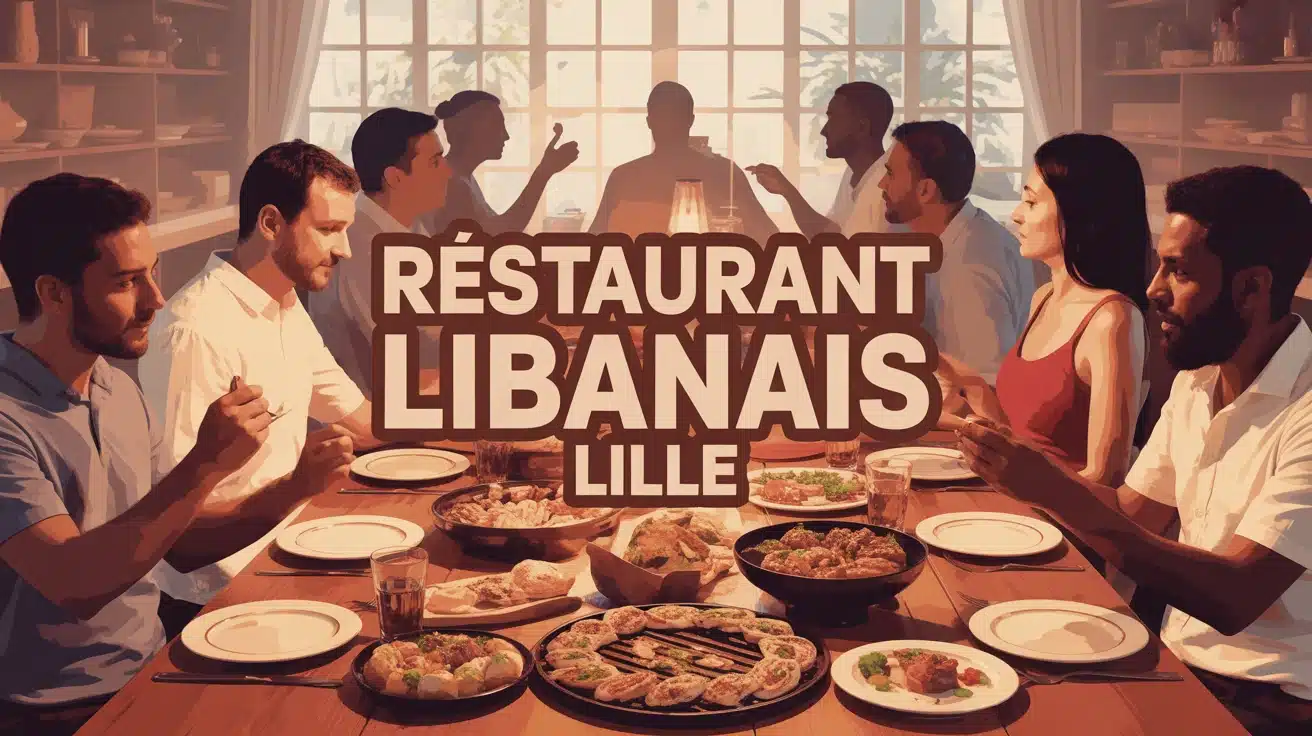 table conviviale avec mezzés et grillades restaurant libanais Lille