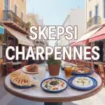 Illustration vectorielle Skepsi Charpennes plats grecs traditionnels