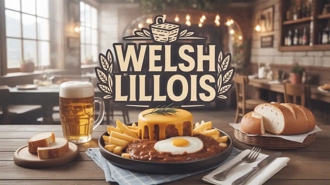 Plat de welsh lillois avec cheddar fondu et frites en estaminet
