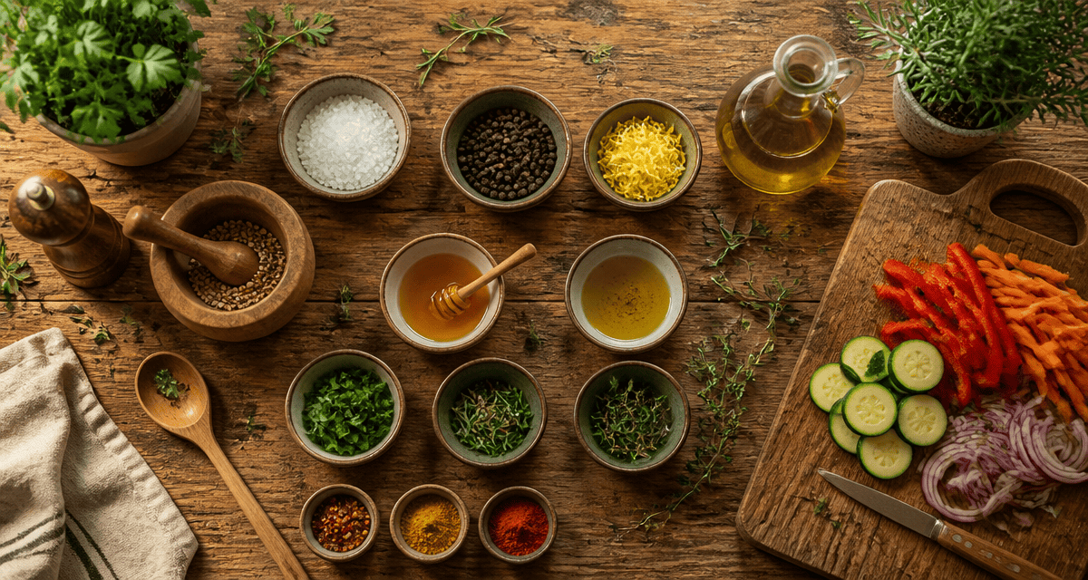 assaisonnement bols d'épices et herbes