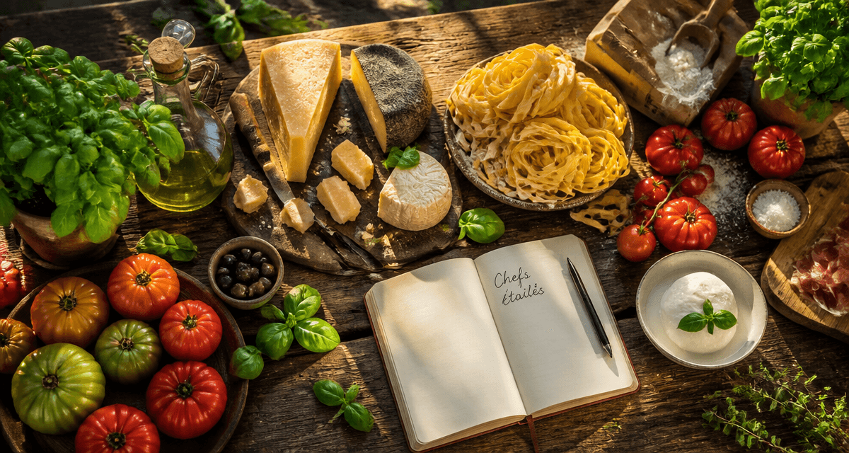 chefs italiens table produits frais
