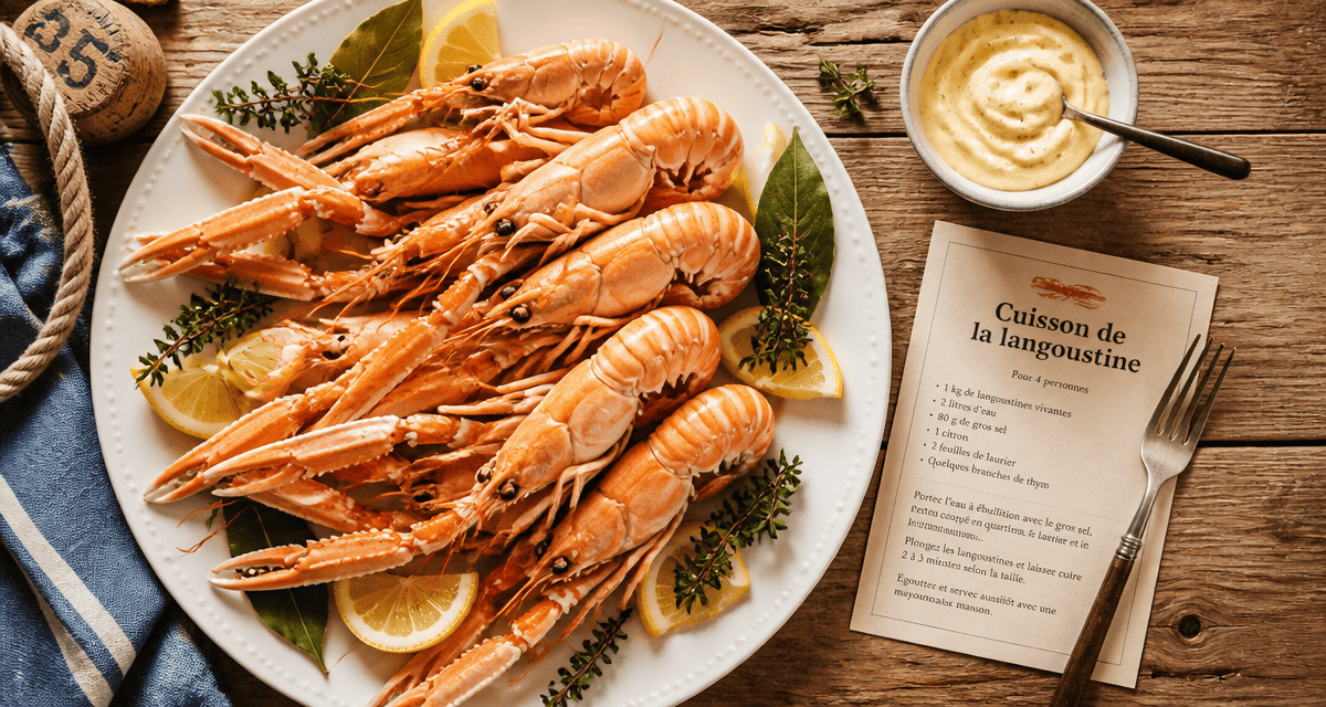 cuisson langoustine assiette citron mayonnaise