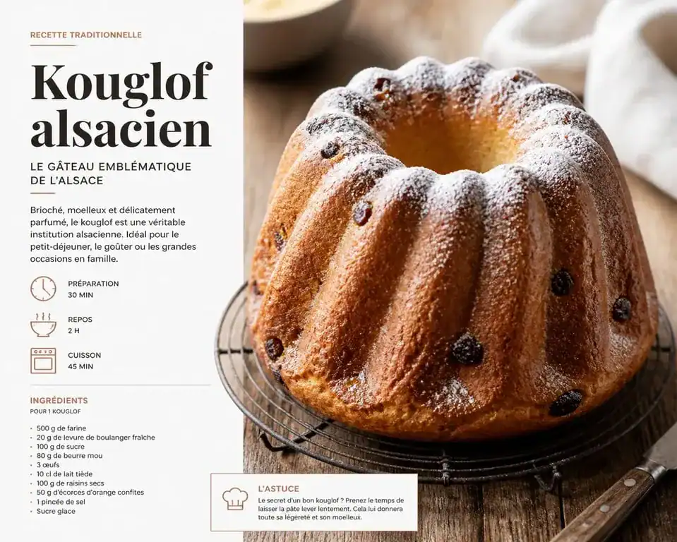 Kouglof alsacien traditionnel dans son moule en terre cuite émaillée