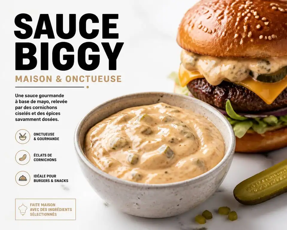 Bol de sauce Biggy maison onctueuse pour accompagner un burger