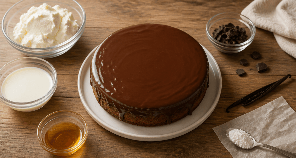 glaçage sans sucre glace sur gâteau rond