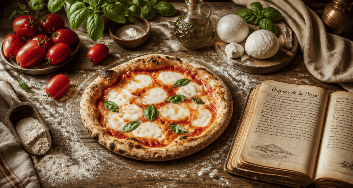 pizza origines ingrédients traditionnels sur table