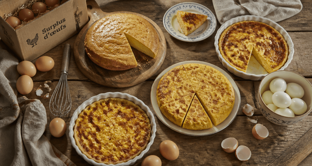 quoi faire avec beaucoup d oeufs plats familiaux sur table
