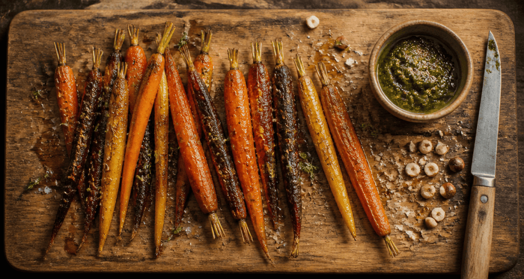 recette carotte rôties multicolores miel cumin