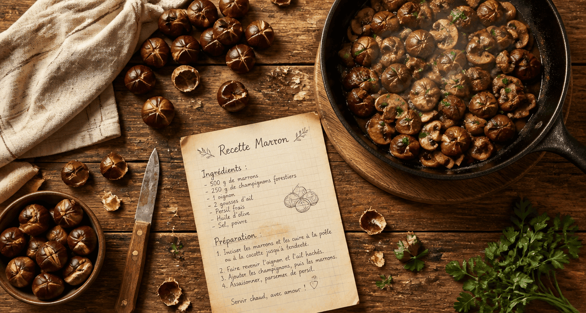 recette marron cuisson poêlée champignons