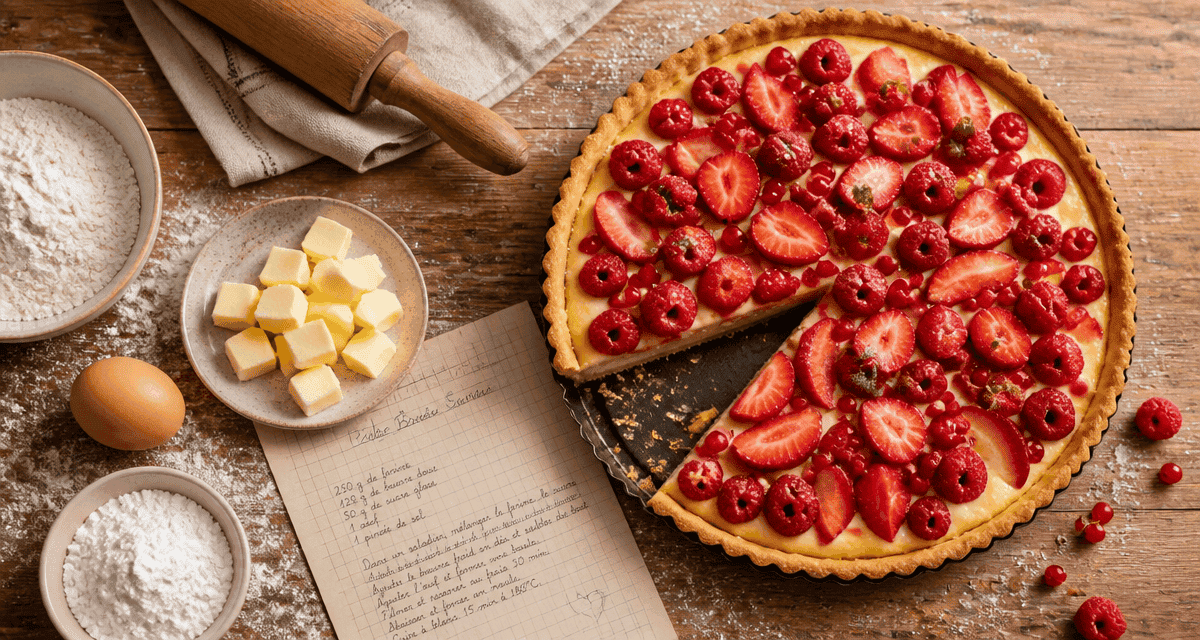 recette sucrée avec pâte brisée tarte fruits ingrédients