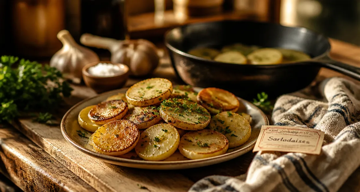 Accompagnement de pommes de terre : pommes de terre sarladaises dorées au persil