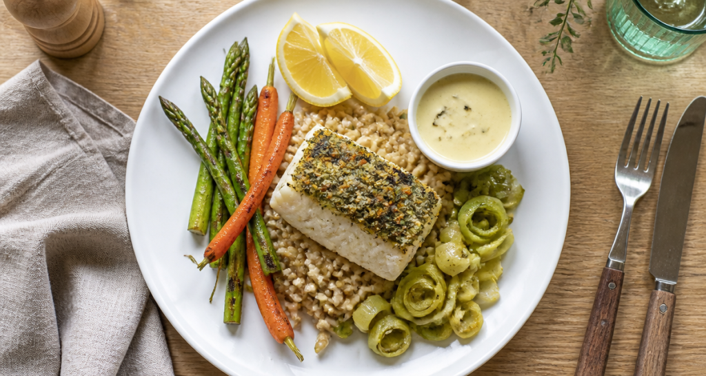 accompagnement pour cabillaud avec légumes et sauce