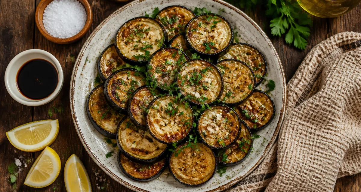 aubergine frit croustillante assiette méditerranéenne