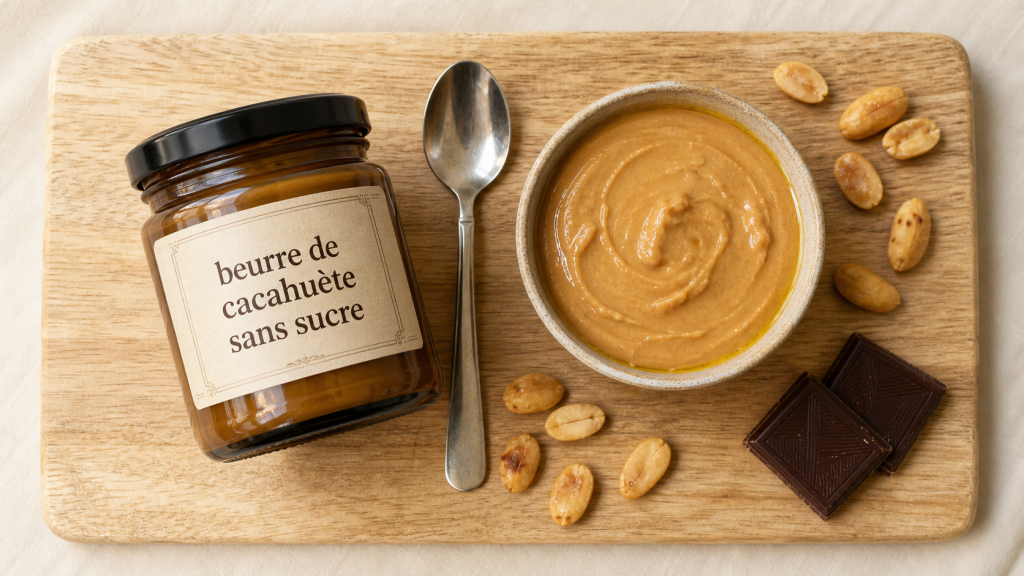 Beurre de cacahuete sans sucre en pot, purée 100% arachide