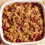 Crumble fraise framboise croustillant, fruits fondants