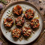 dessert au figues fraiches rôties miel noisettes