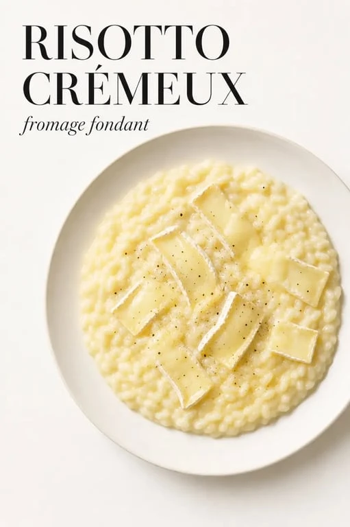 Risotto crémeux préparé avec un équivalent français du fromage Taleggio