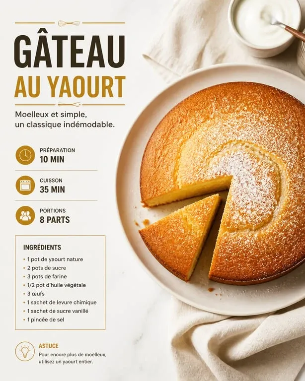 Gâteau moelleux préparé avec un seul œuf, recette simple et rapide