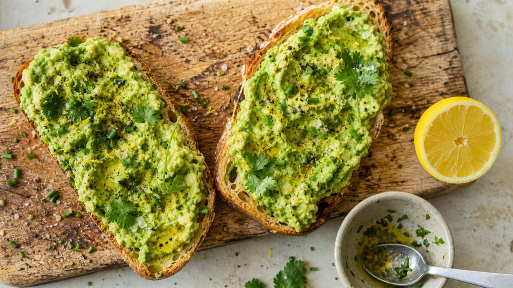Recettes toast avocat : toast à l’avocat crémeux, citron et herbes