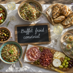 repas froid entre amis table buffet