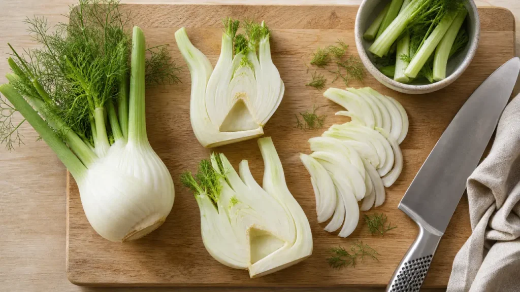 Couper le fenouil sans hésiter : base triangulaire, lamelles et dés selon la recette