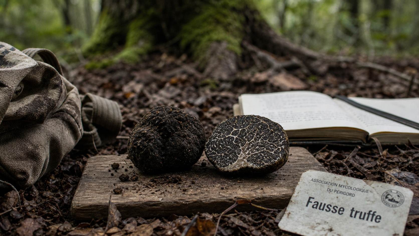 Fausses truffes non comestibles : truffe présumée, coupe et gléba (odeur, confusion)