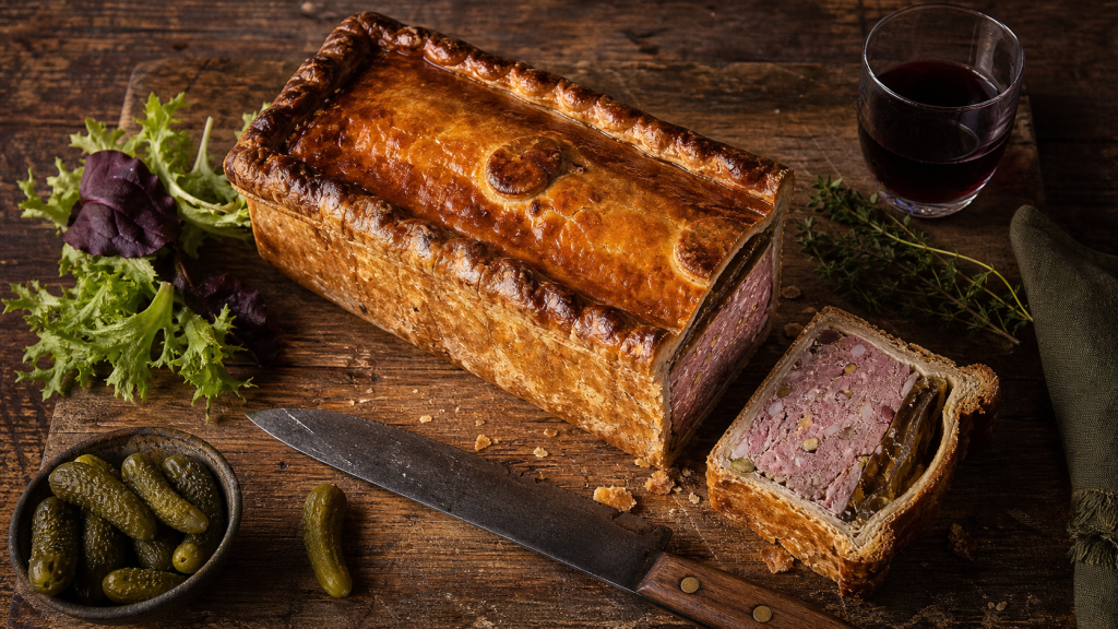 Paté en croute origine : pâté en croûte médiéval, farce et gelée
